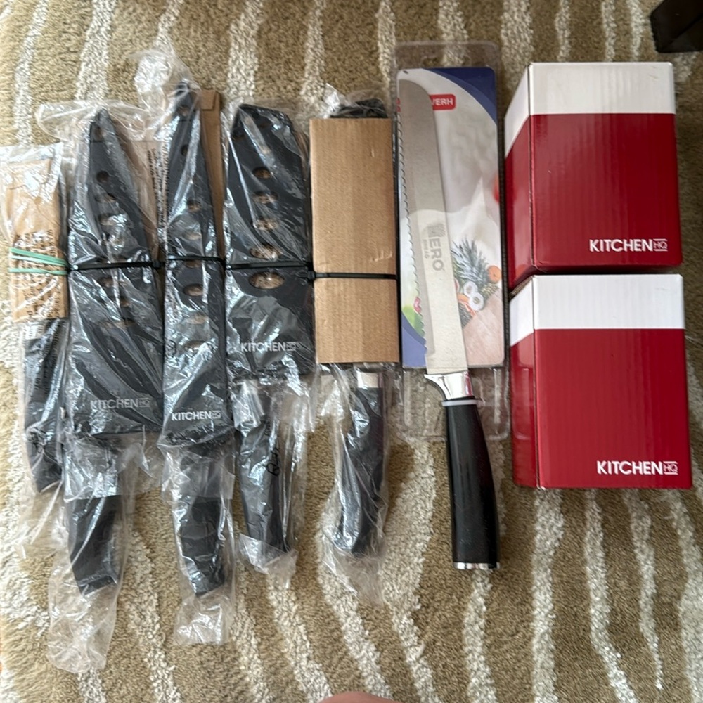 Kitchen HQ meat tenderizers, slicer accessories and 6 pc chef knife set HSN